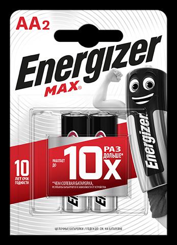 Элемент питания алкалиновый MAX LR6/316 BL2  (блист.2шт) Energizer E301532801