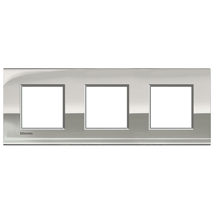 Рамка 3 поста BTicino LIVING LIGHT, палладий, LNE4802M3PL