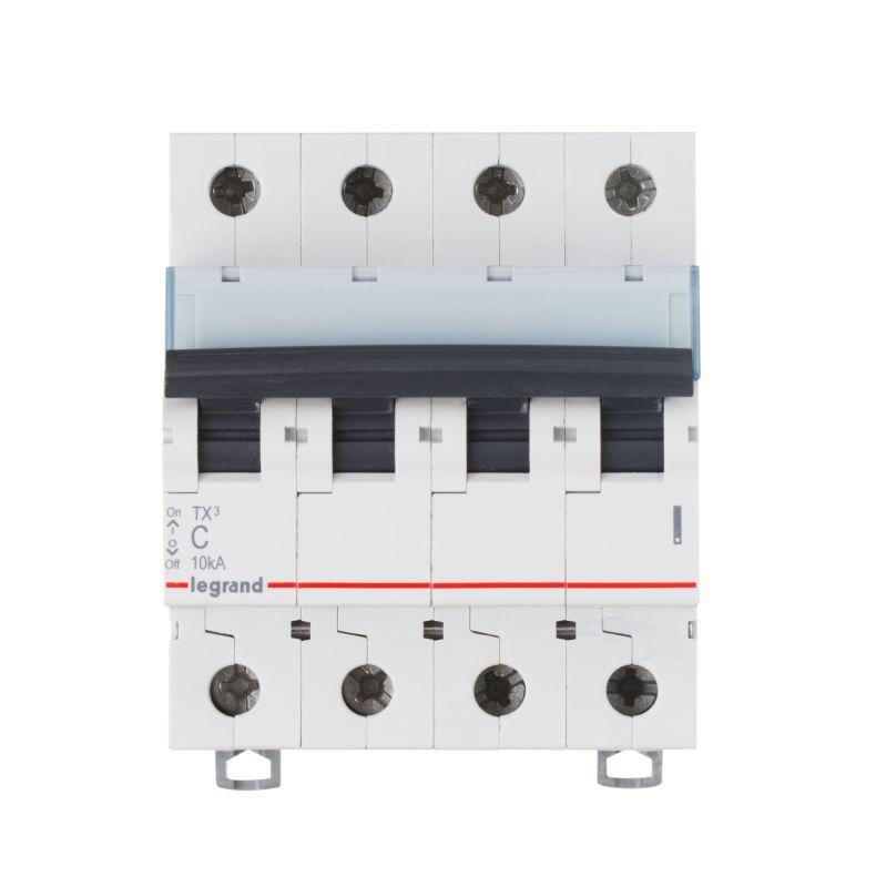 Выключатель автоматический модульный 4п C 50А 10кА TX3 6000 4мод. 400В Leg 403963