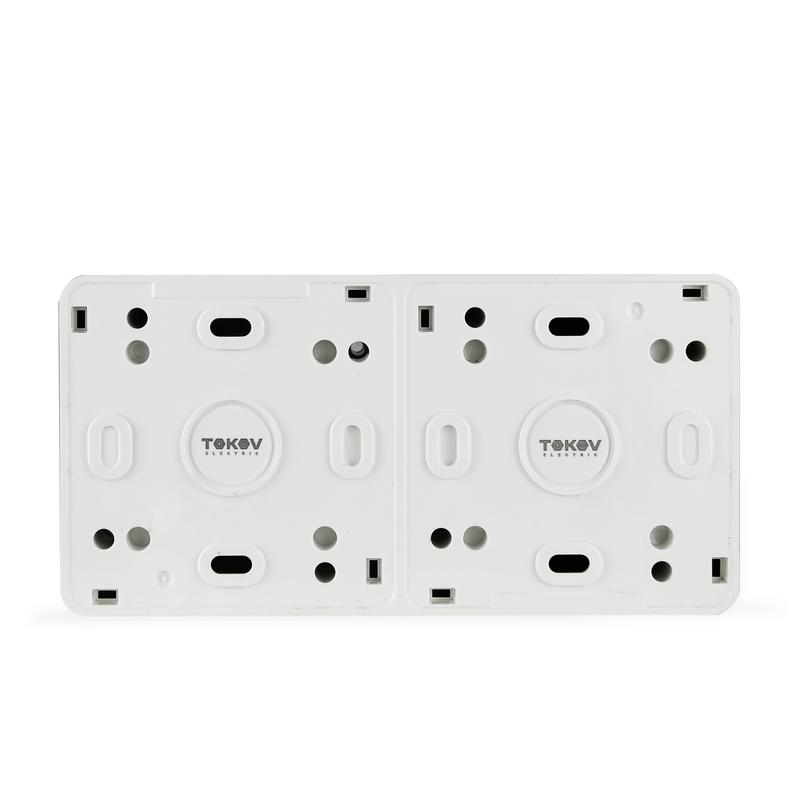 Розетка 2-м ОП Nix 16А IP54 250В с заземл. с крышкой бел. TOKOV ELECTRIC TKE-NX-R2Z-C01-IP54